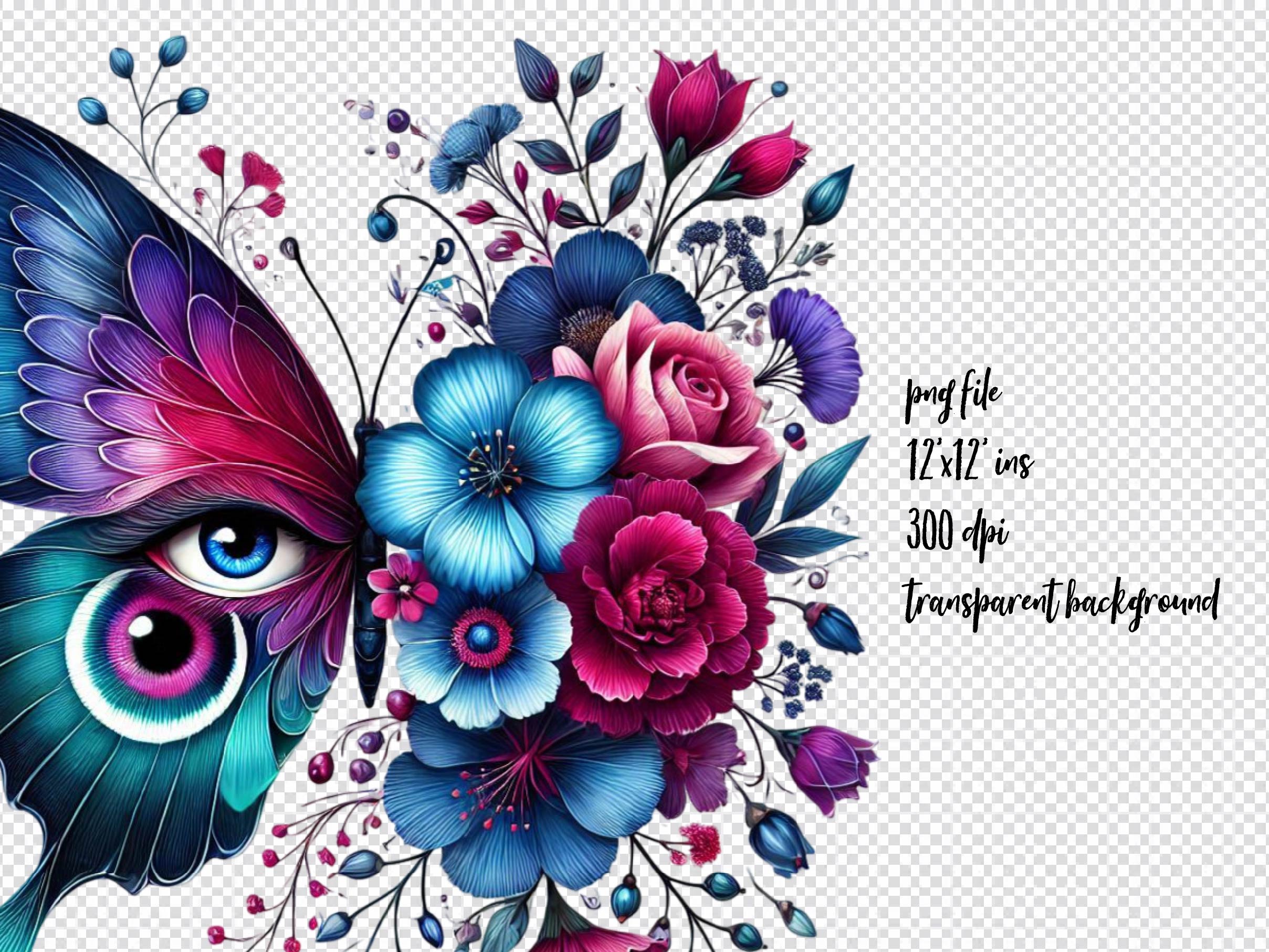 Butterfly Flowers Clipart Bundle14 - CraftNest - Digital Crafting and Art