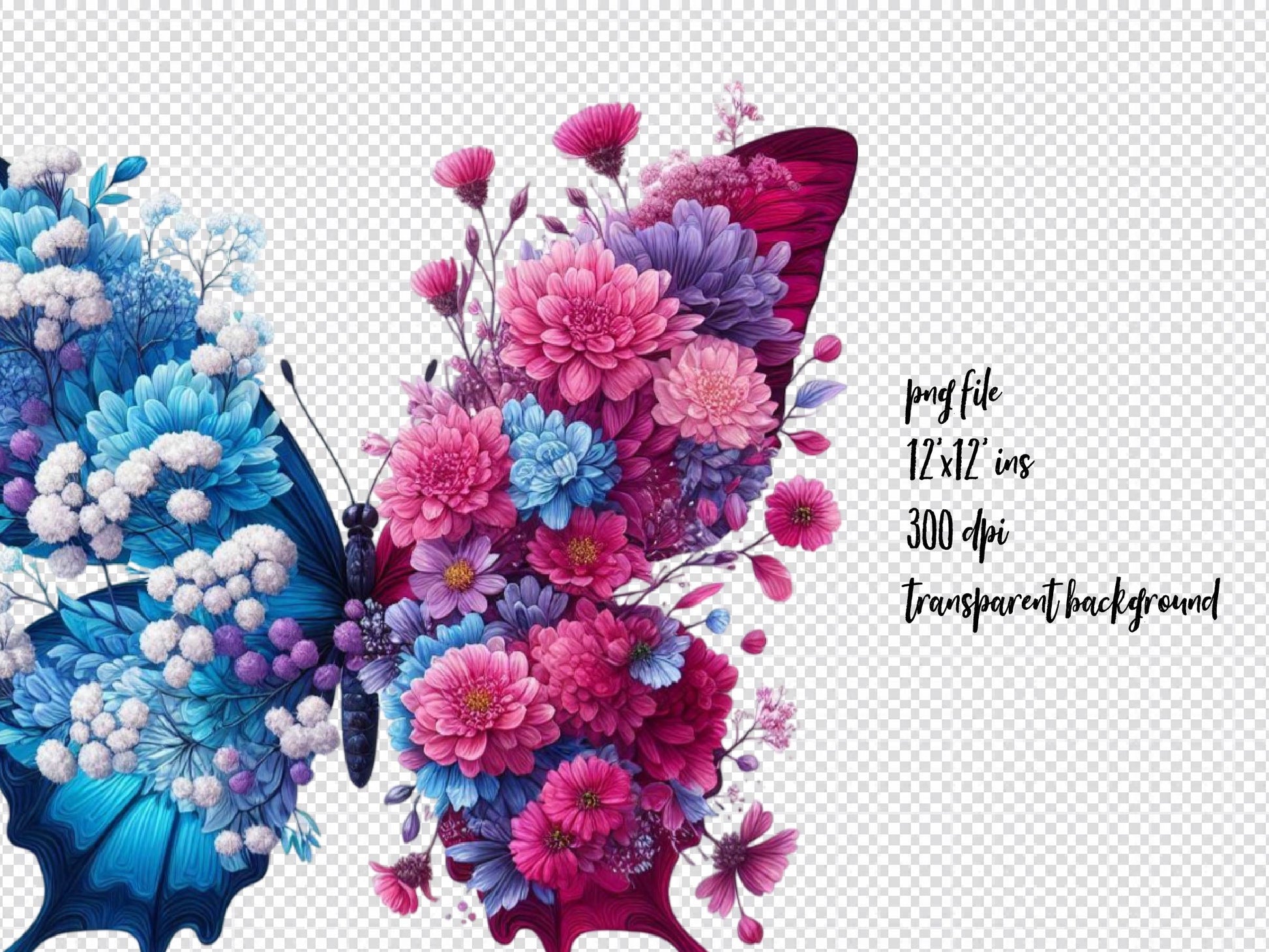 Butterfly Flowers Clipart Bundle 12 - CraftNest - Digital Crafting and Art