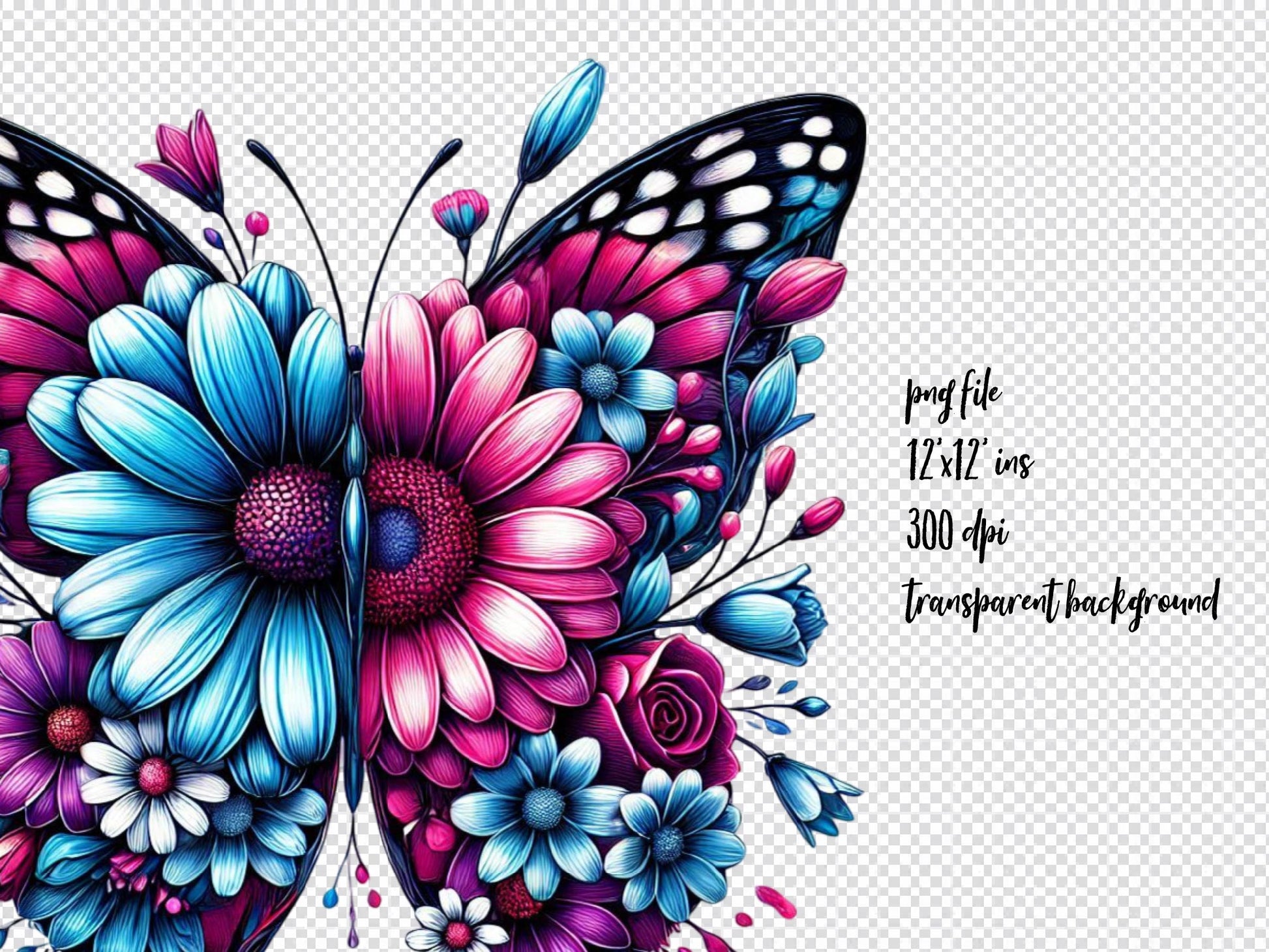 Butterfly Flowers Clipart Bundle 17 - CraftNest - Digital Crafting and Art
