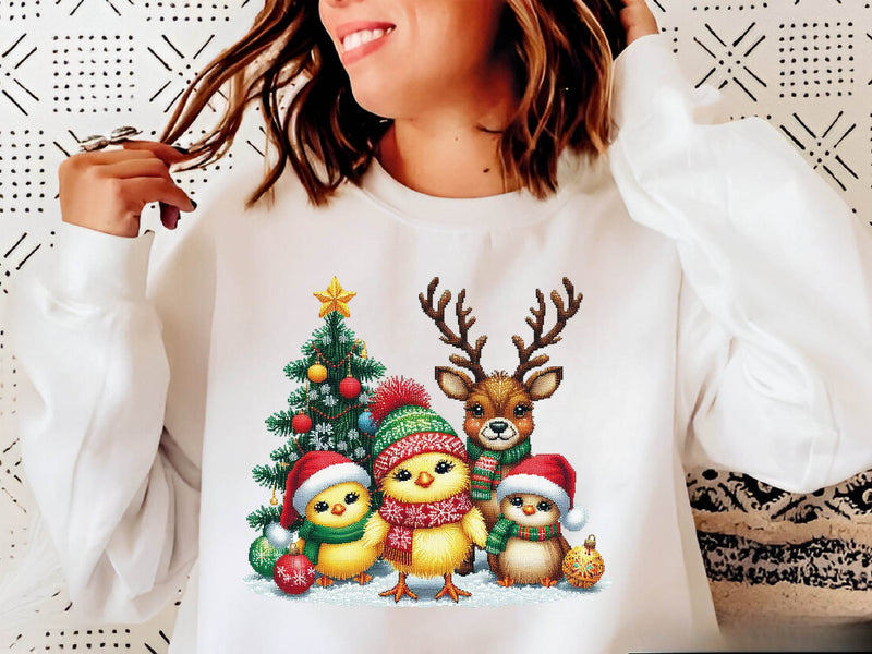 Christmas Chicken Embroidered Clipart Bundle 1 - CraftNest - Digital Crafting and Art