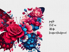 Butterfly Flowers Clipart Bundle 20 - CraftNest - Digital Crafting and Art