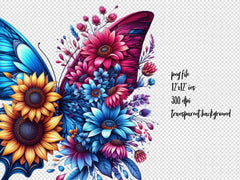 Butterfly Flowers Clipart Bundle 1 - CraftNest - Digital Crafting and Art