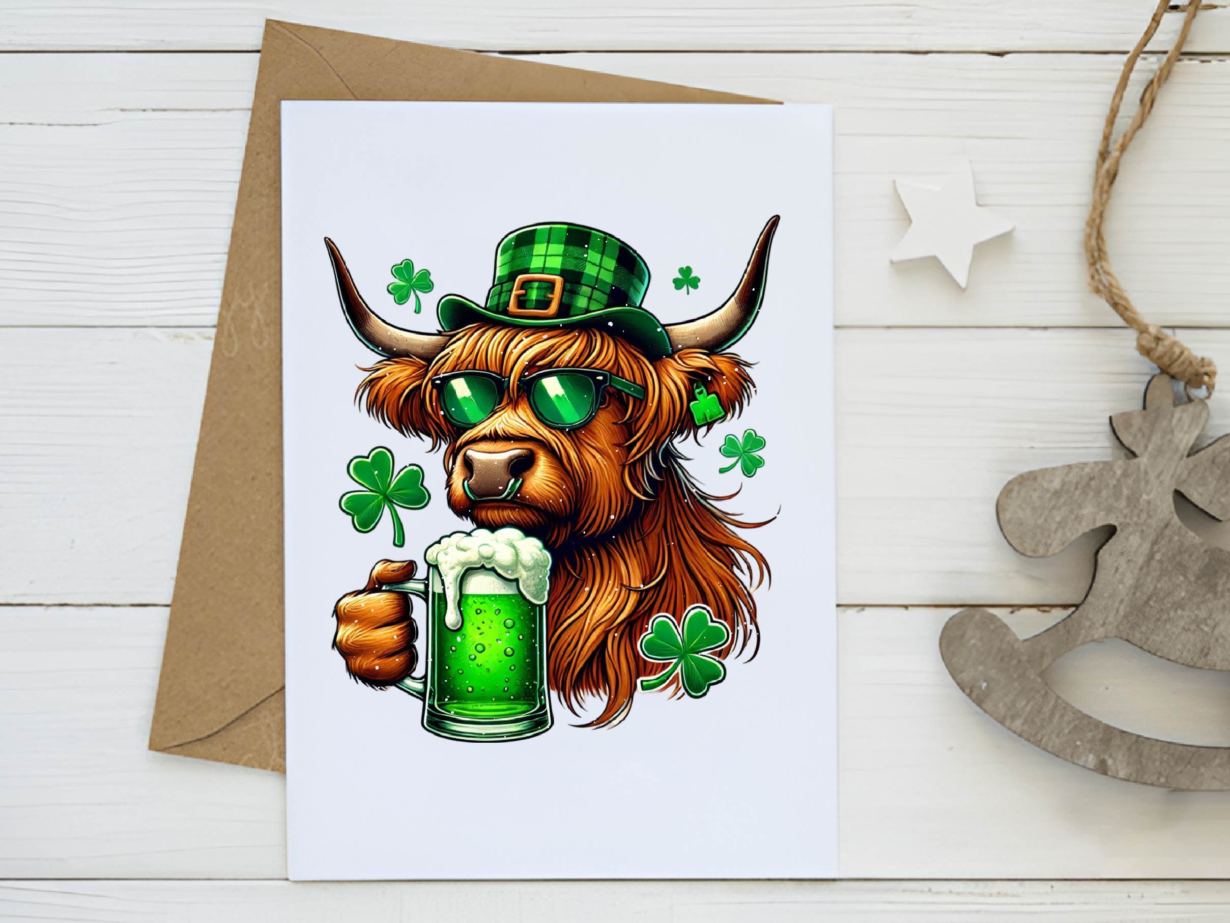 St Patricks Day Highland Cow Beer Clipart Bundle - CraftNest - Digital Crafting and Art