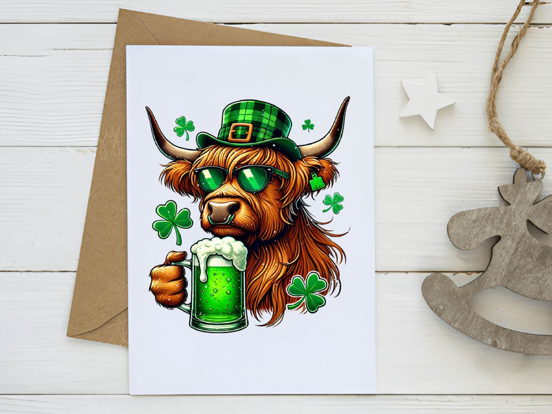St Patricks Day Highland Cow Beer Clipart Bundle - CraftNest - Digital Crafting and Art