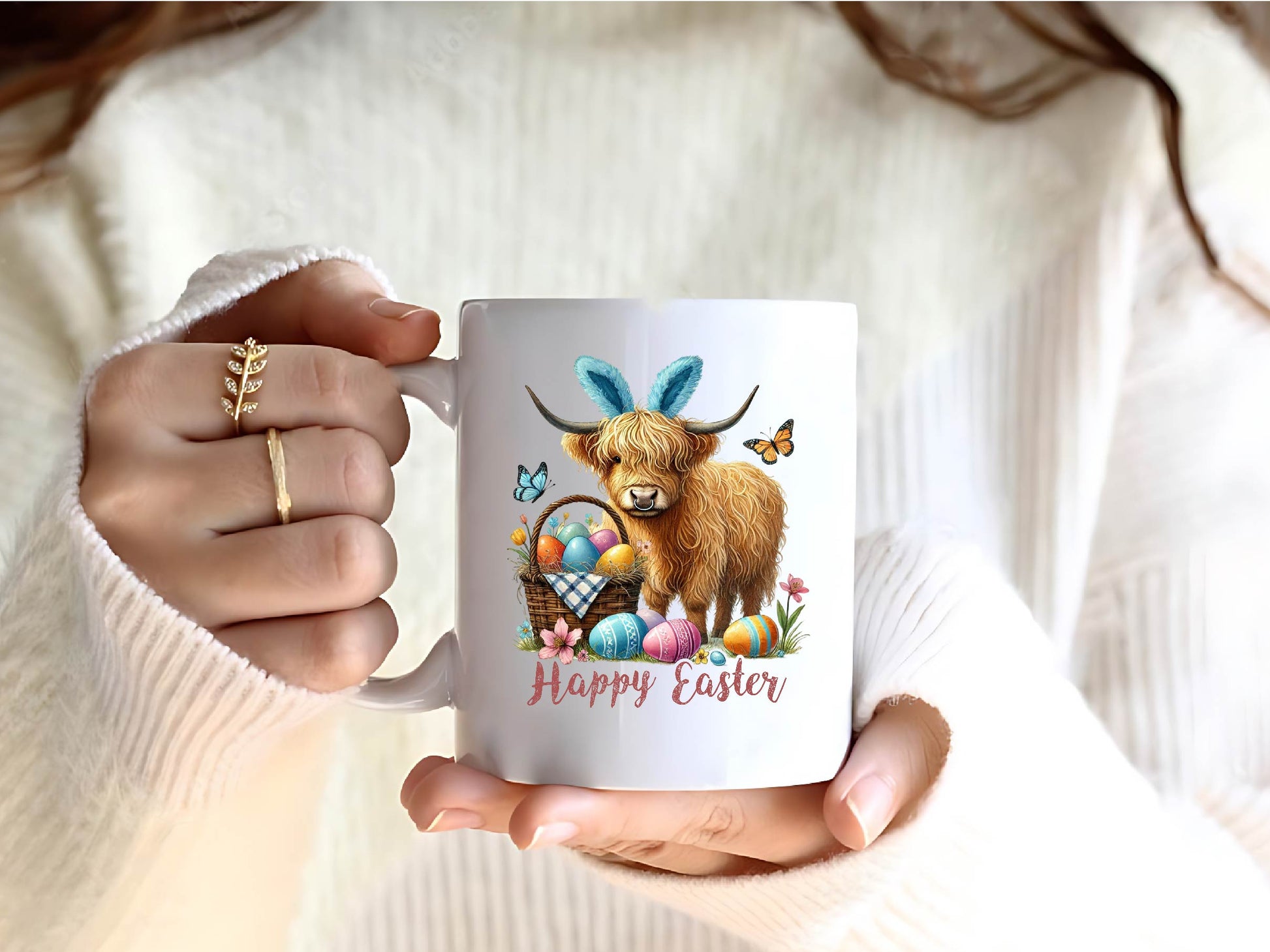 Cute Easter Highland Cow Clipart Bundle - CraftNest - Digital Crafting and Art