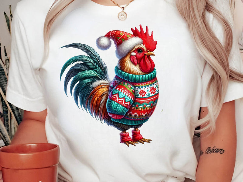 Christmas Festive Rooster Clipart Bundle 5 - CraftNest - Digital Crafting and Art