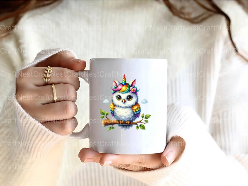 Unicorn Owl Clipart Bundle - CraftNest - Digital Crafting and Art