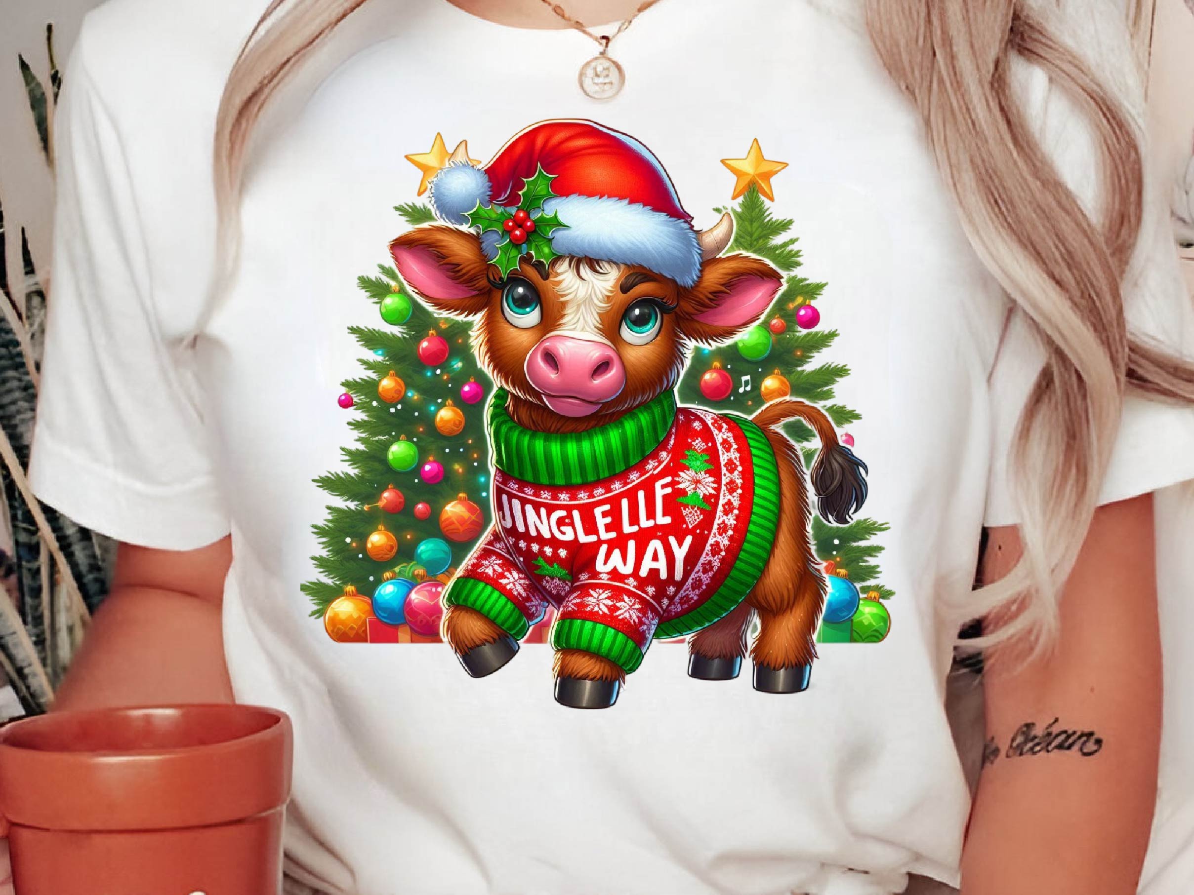 Christmas Highland Cow Clipart Bundle 5 - CraftNest - Digital Crafting and Art