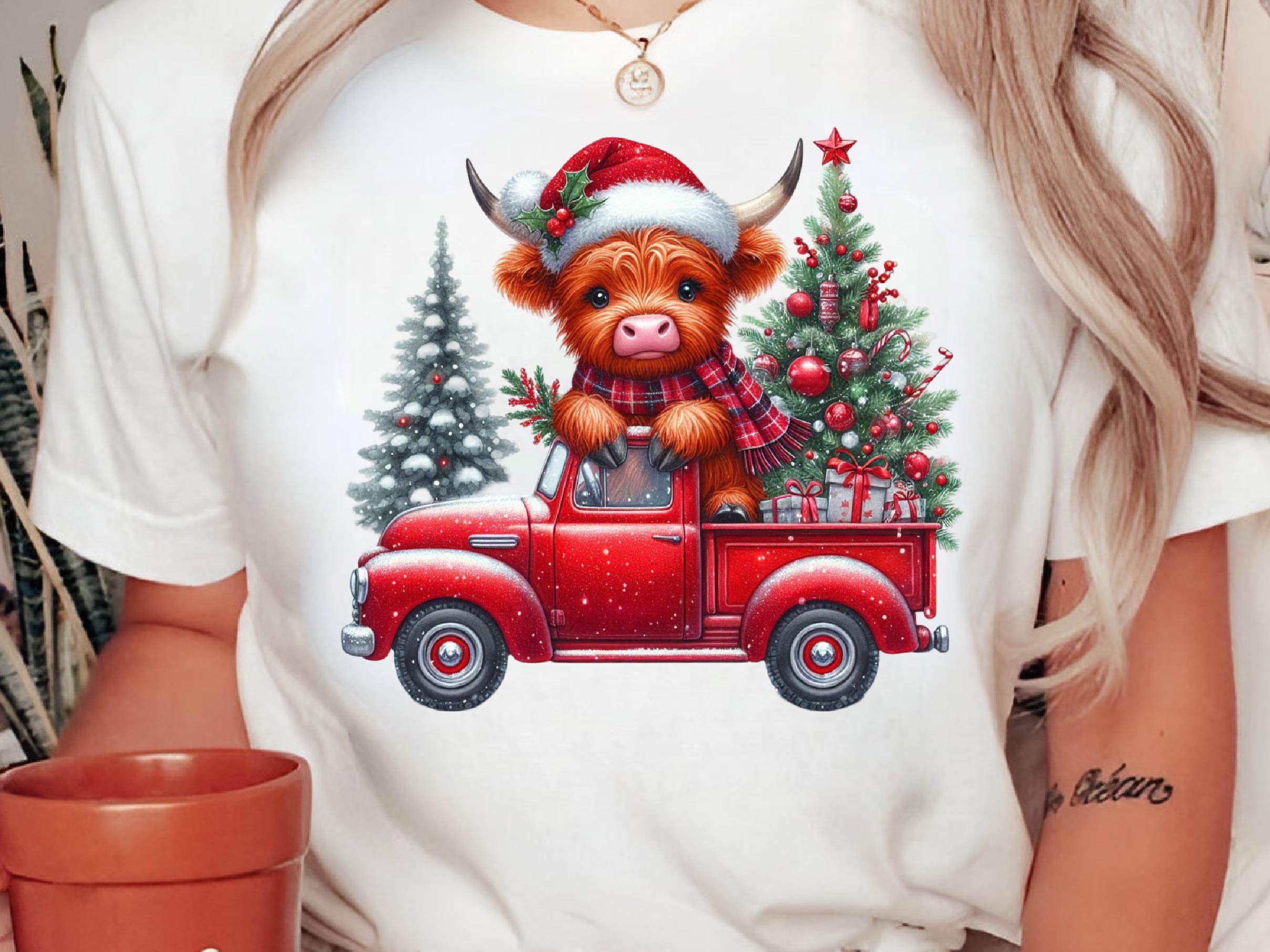 Christmas Highland Cow Clipart Bundle 7 - CraftNest - Digital Crafting and Art