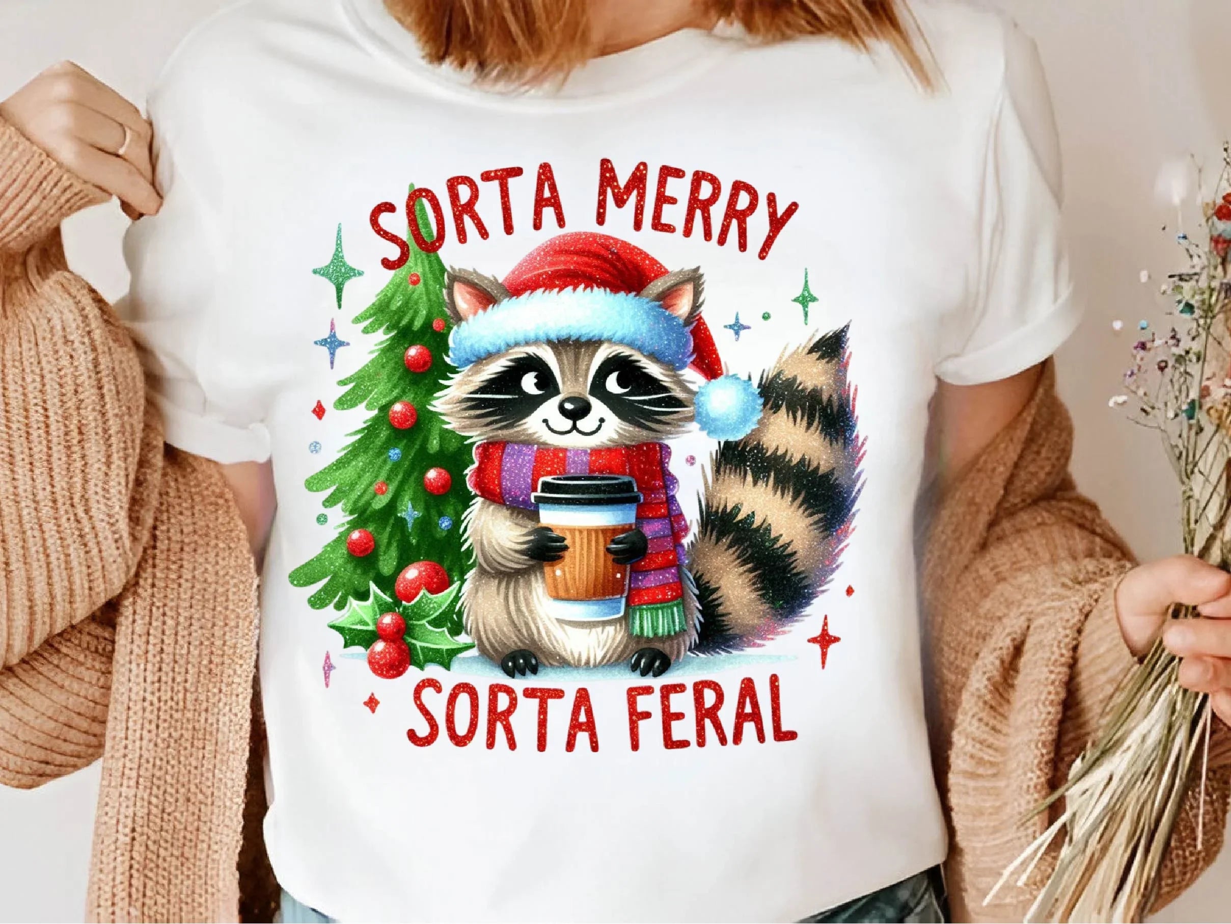 Raccoon Christmas Sorta Merry Clipart Bundle - CraftNest - Digital Crafting and Art