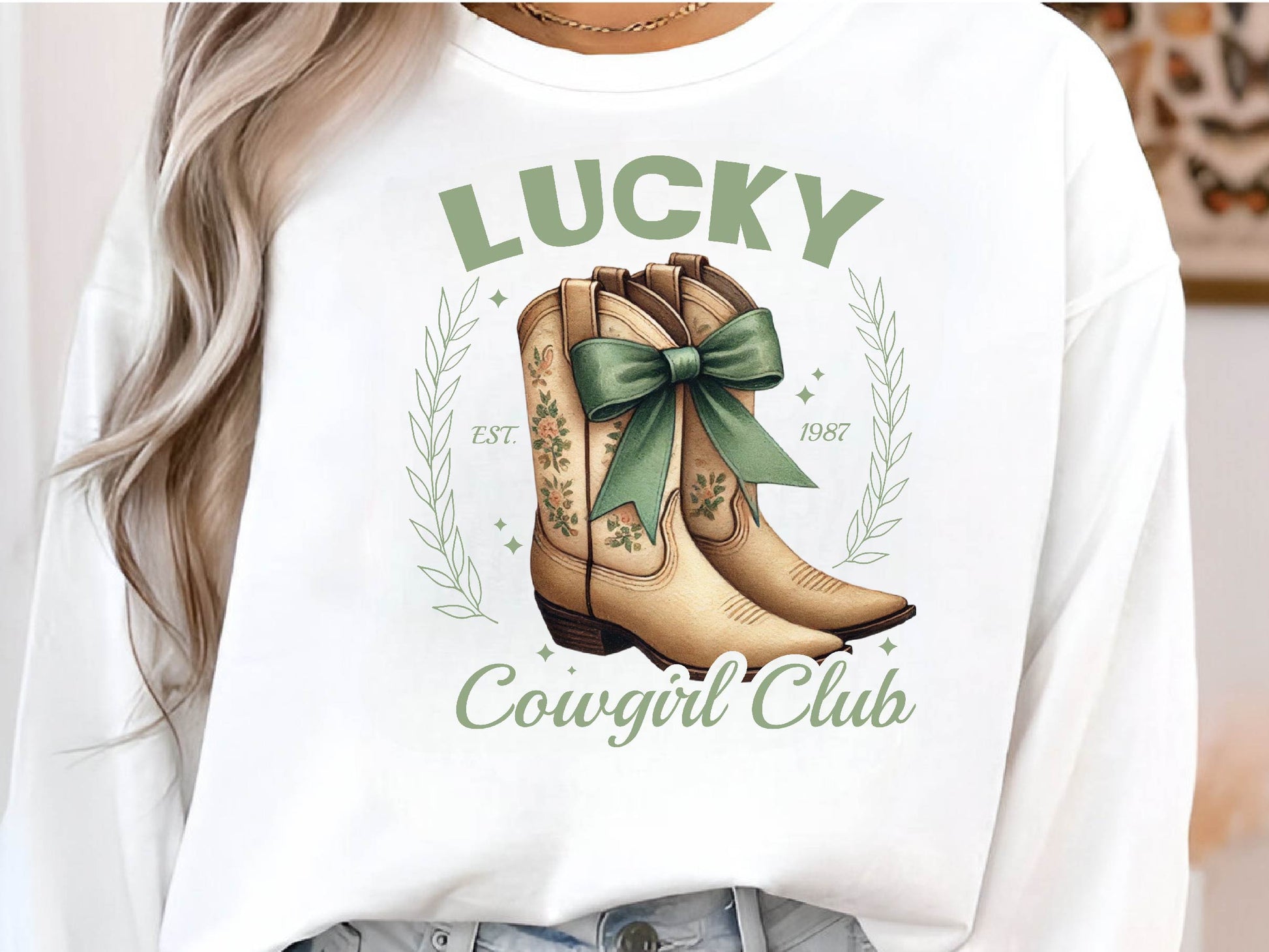St Patricks Day Lucky Cowgirl Coquette Clipart Bundle - CraftNest - Digital Crafting and Art
