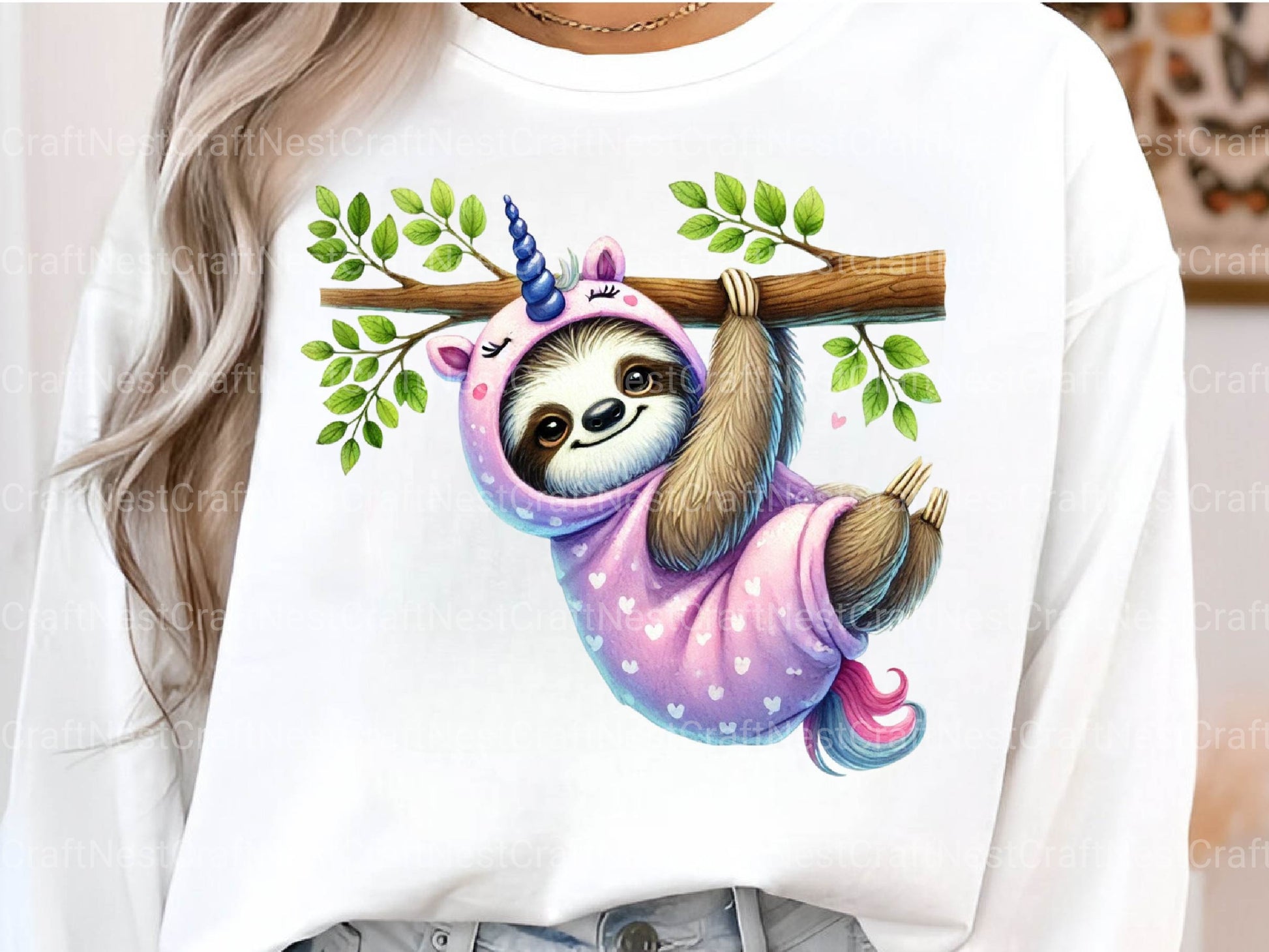 Hanging Cute Sloth Clipart Bundle - CraftNest - Digital Crafting and Art