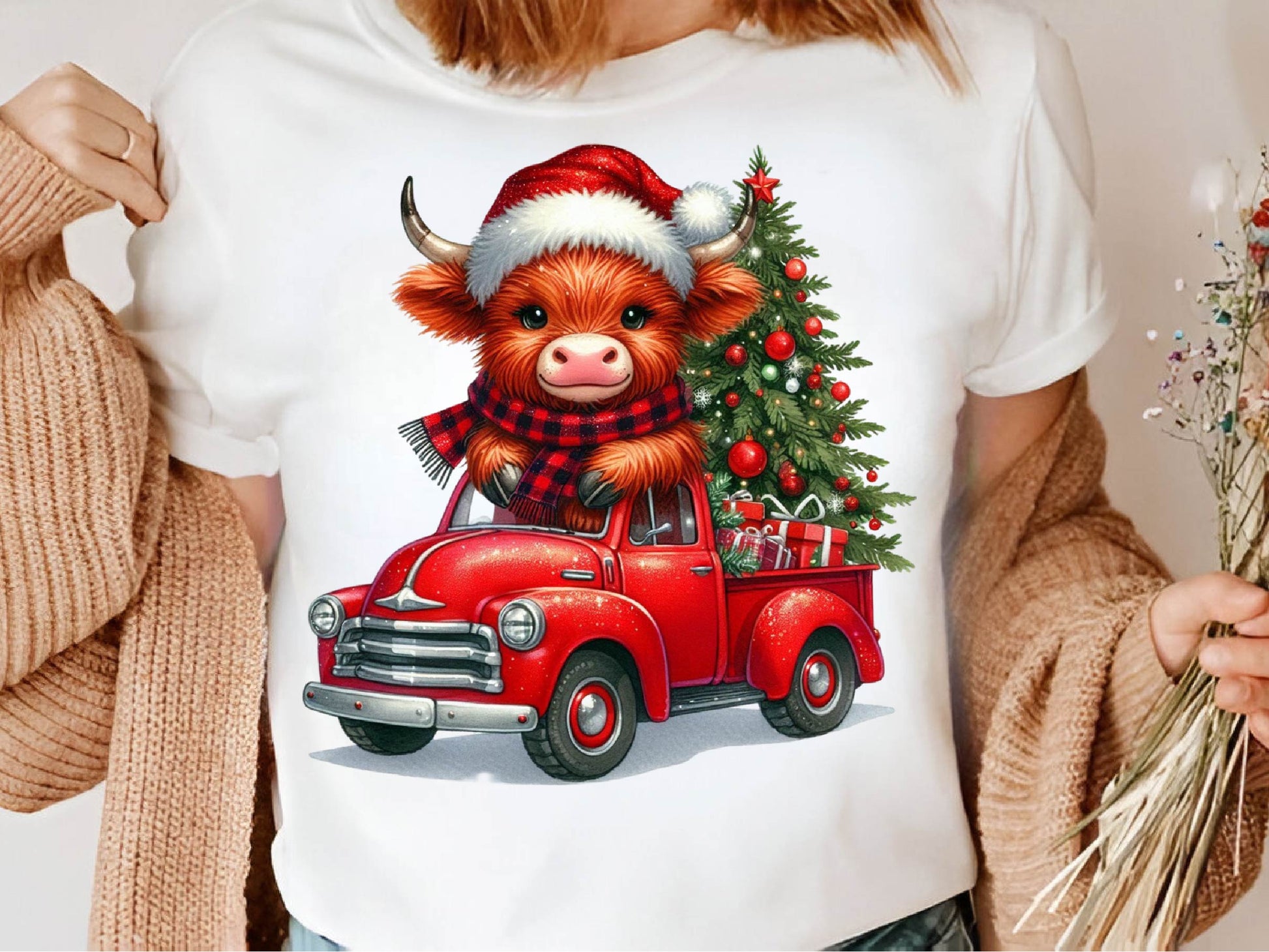 Christmas Highland Cow Clipart Bundle 8 - CraftNest - Digital Crafting and Art