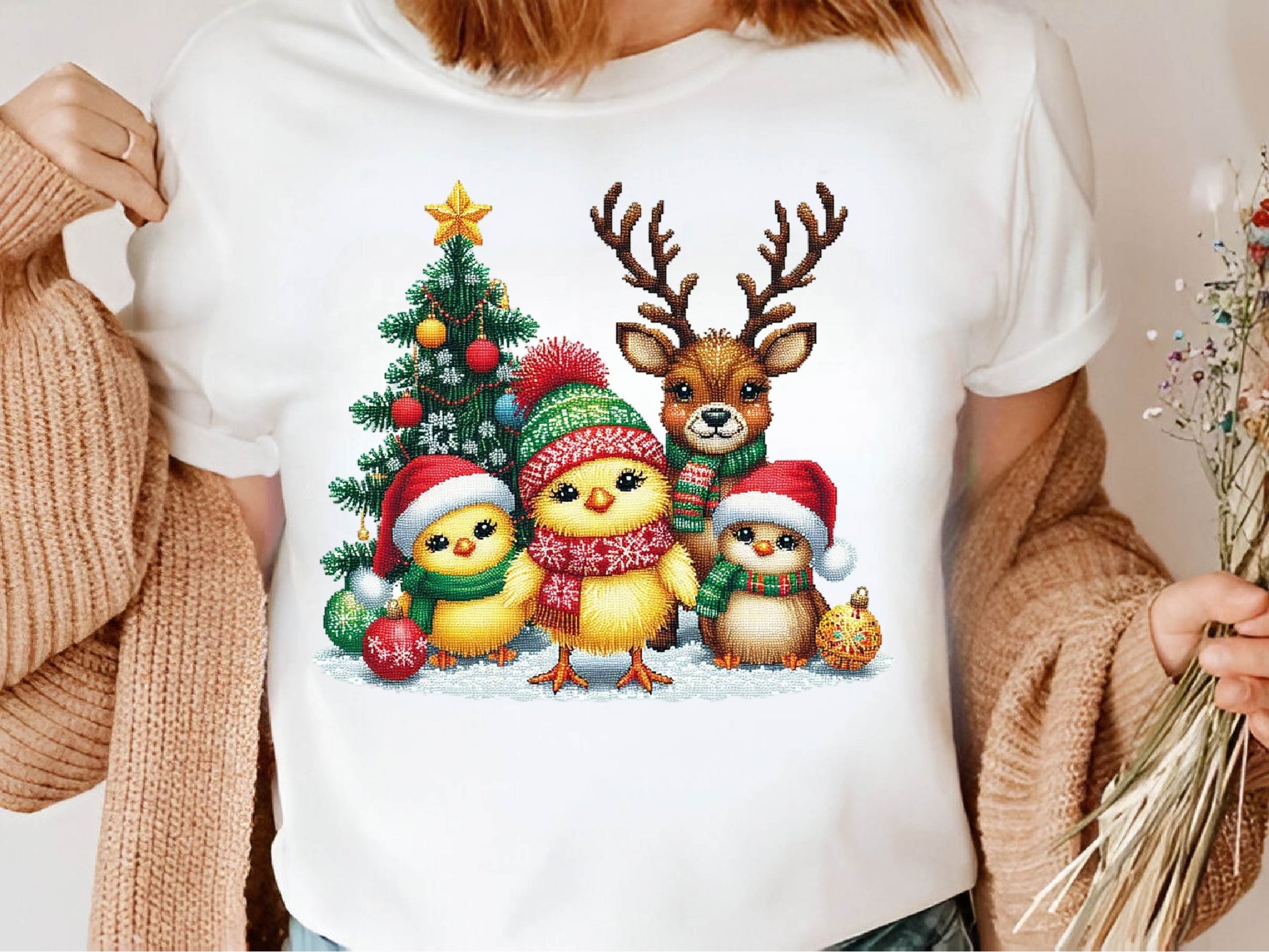 Christmas Chicken Embroidered Clipart Bundle 1 - CraftNest - Digital Crafting and Art