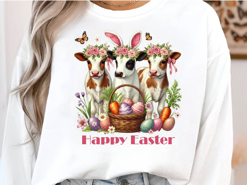 Cute Cow Easter Easter Day Highland Clipart Bundle - CraftNest - Digital Crafting and Art
