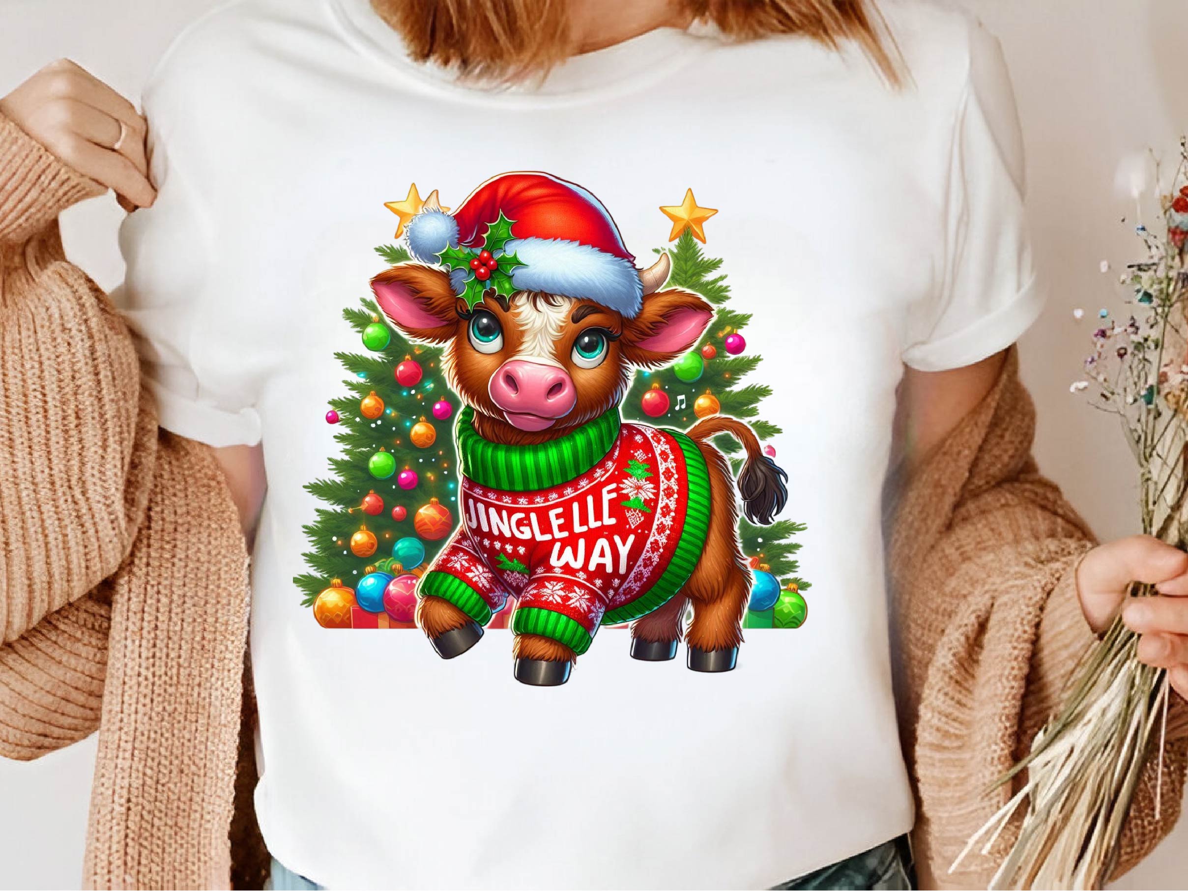 Christmas Highland Cow Clipart Bundle 5 - CraftNest - Digital Crafting and Art