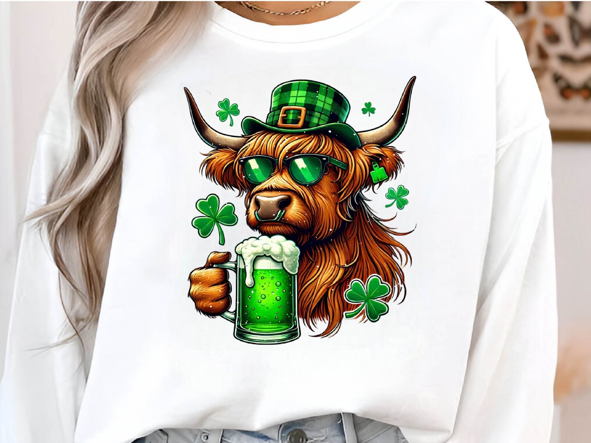 St Patricks Day Highland Cow Beer Clipart Bundle - CraftNest - Digital Crafting and Art