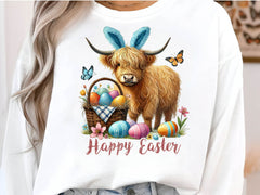 Cute Easter Highland Cow Clipart Bundle - CraftNest - Digital Crafting and Art