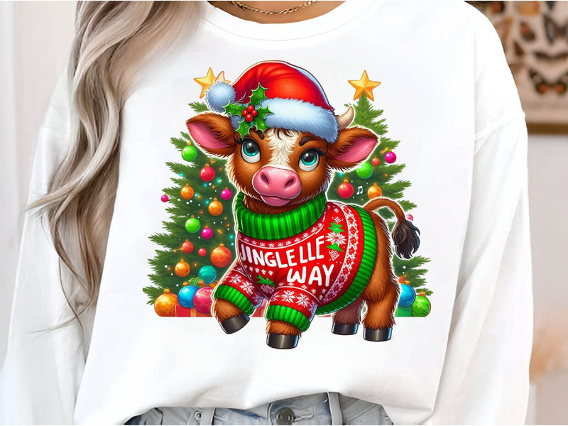 Christmas Highland Cow Clipart Bundle 5 - CraftNest - Digital Crafting and Art