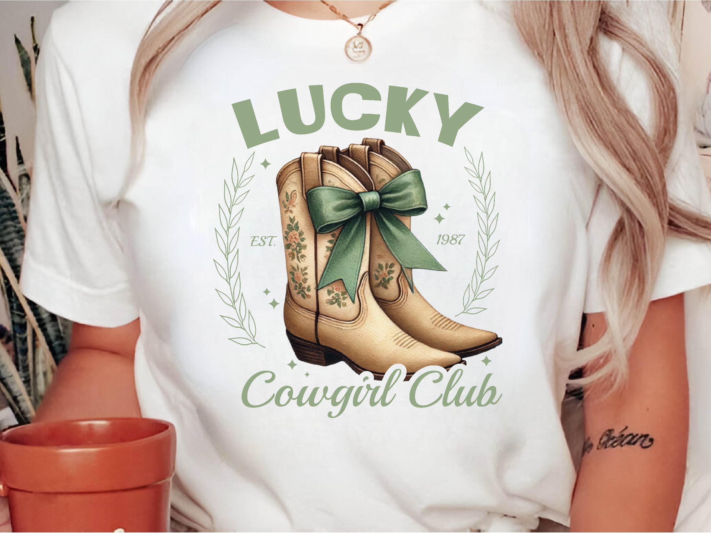 St Patricks Day Lucky Cowgirl Coquette Clipart Bundle - CraftNest - Digital Crafting and Art