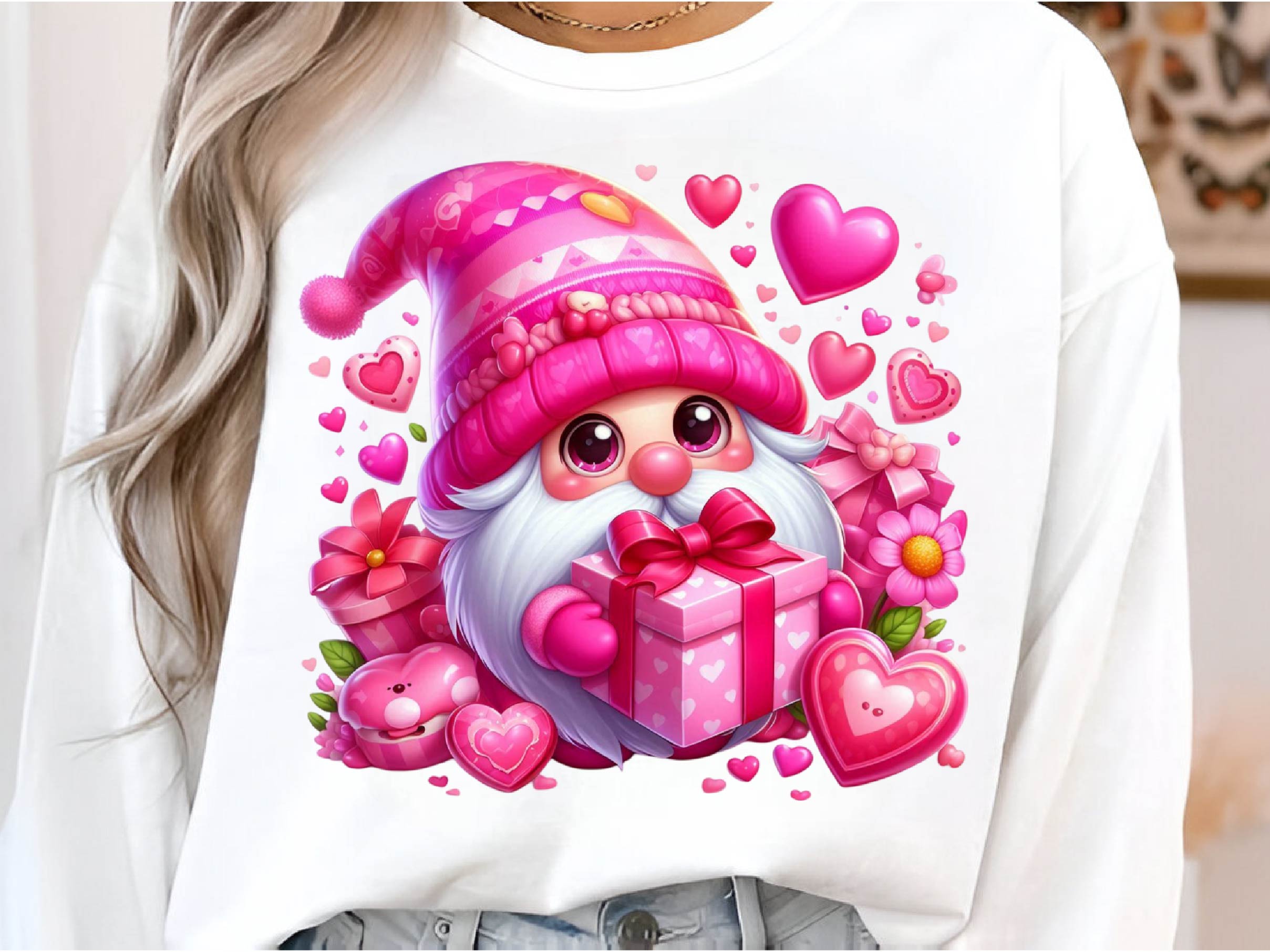 Pink Valentines Gnomes Clipart Bundle - CraftNest - Digital Crafting and Art