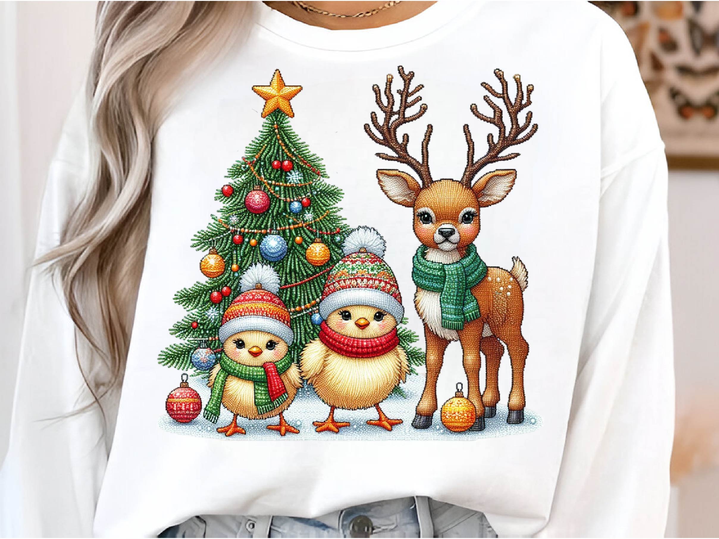 Christmas Chicken Embroidered Clipart Bundle 2 - CraftNest - Digital Crafting and Art