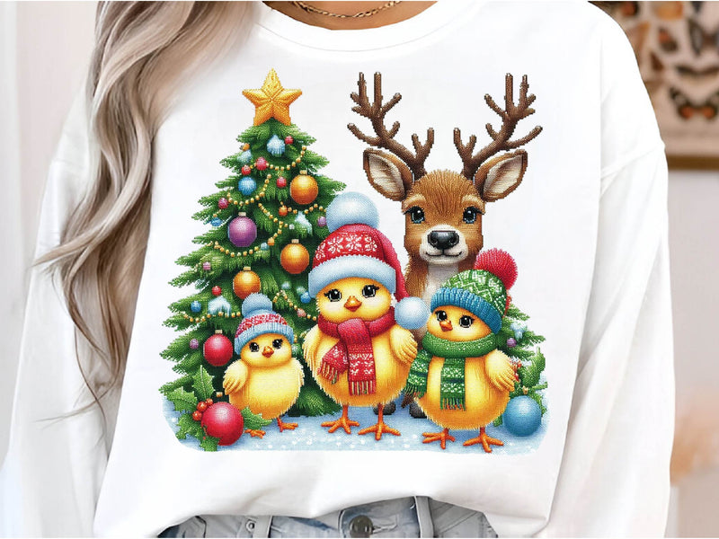 Christmas Chicken Embroidered Clipart Bundle 3 - CraftNest - Digital Crafting and Art