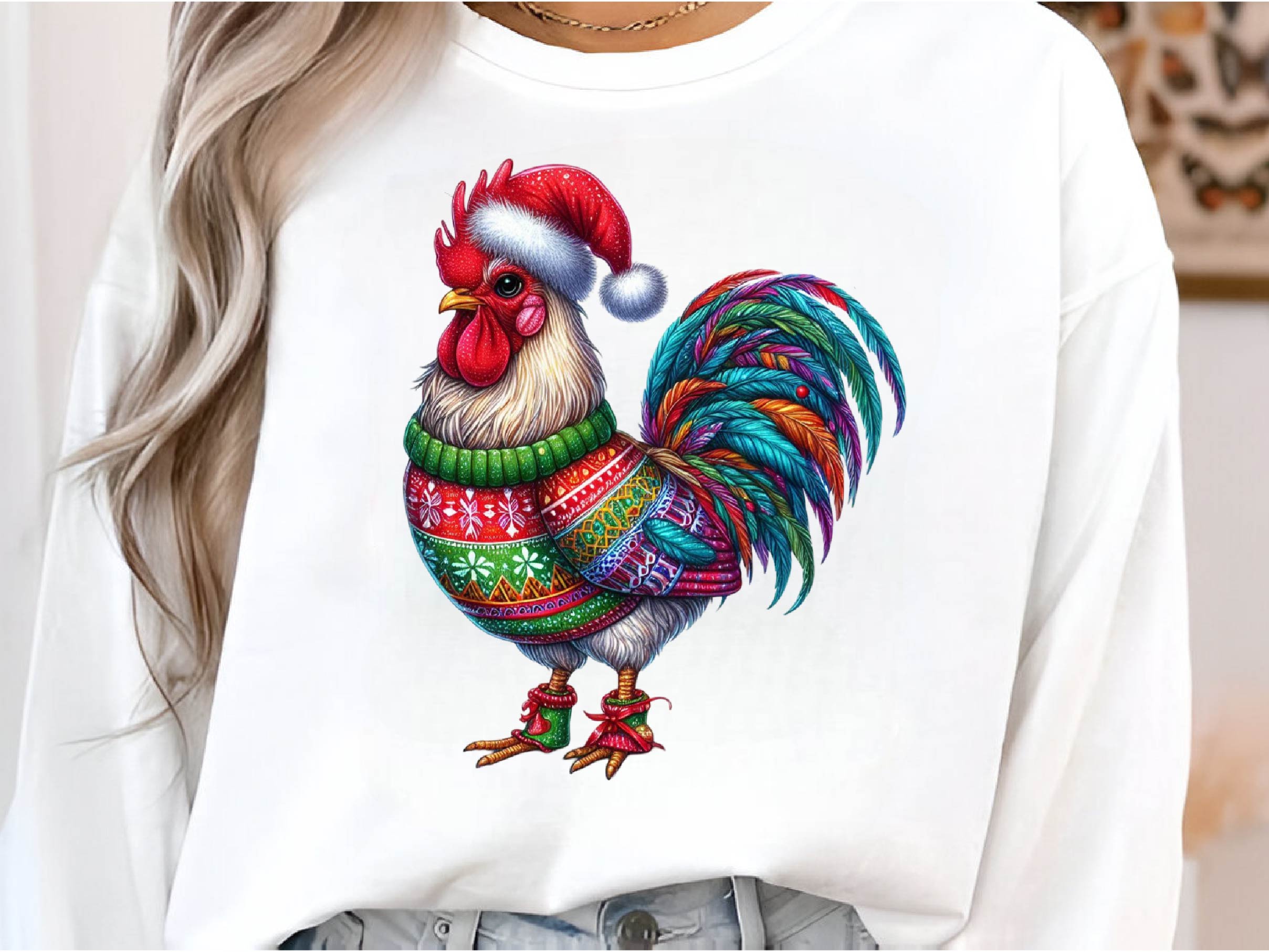 Christmas Festive Rooster Clipart Bundle 7 - CraftNest - Digital Crafting and Art