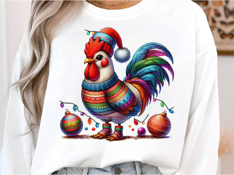 Christmas Festive Rooster Clipart Bundle 6 - CraftNest - Digital Crafting and Art