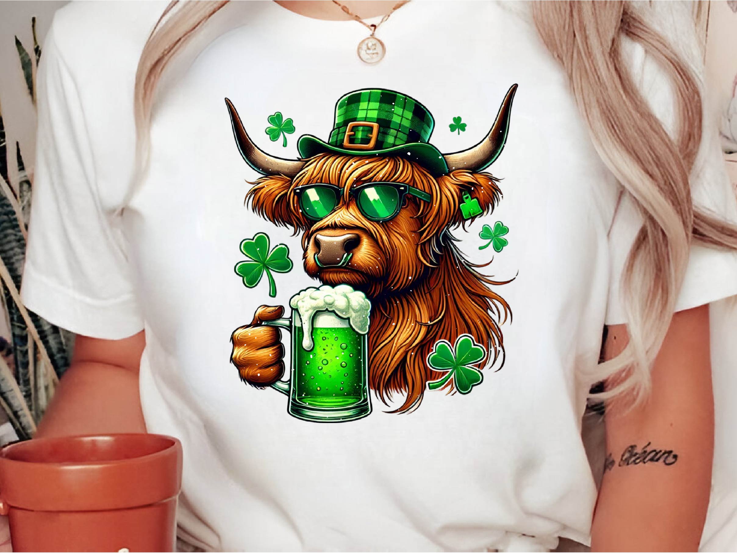St Patricks Day Highland Cow Beer Clipart Bundle - CraftNest - Digital Crafting and Art
