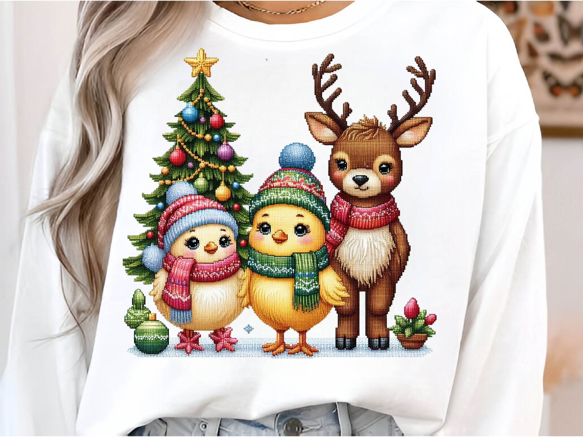 Christmas Chicken Embroidered Clipart Bundle - CraftNest - Digital Crafting and Art