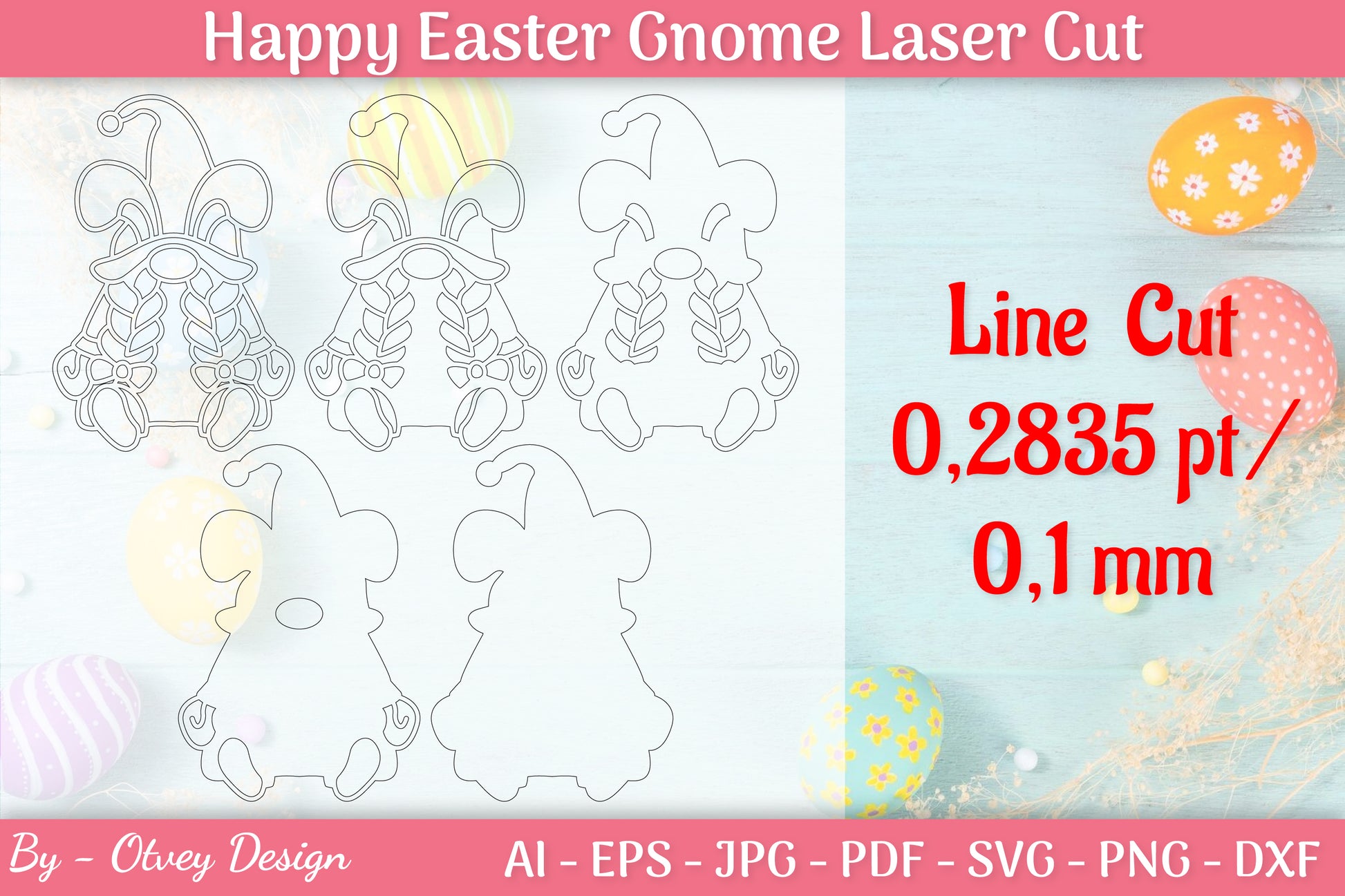 Easter Gnome Laser Cut SVG Bundle 8 - CraftNest - Digital Crafting and Art