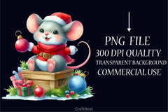 Christmas Mouse Clipart Bundle - CraftNest - Digital Crafting and Art