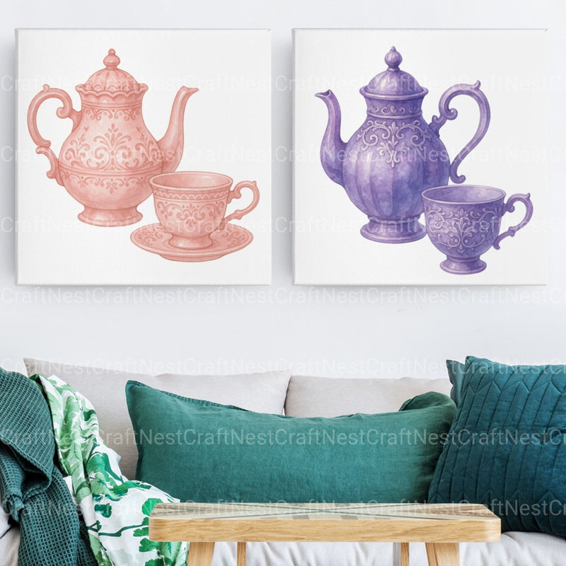 Tea Sets Clipart Bundle - CraftNest - Digital Crafting and Art