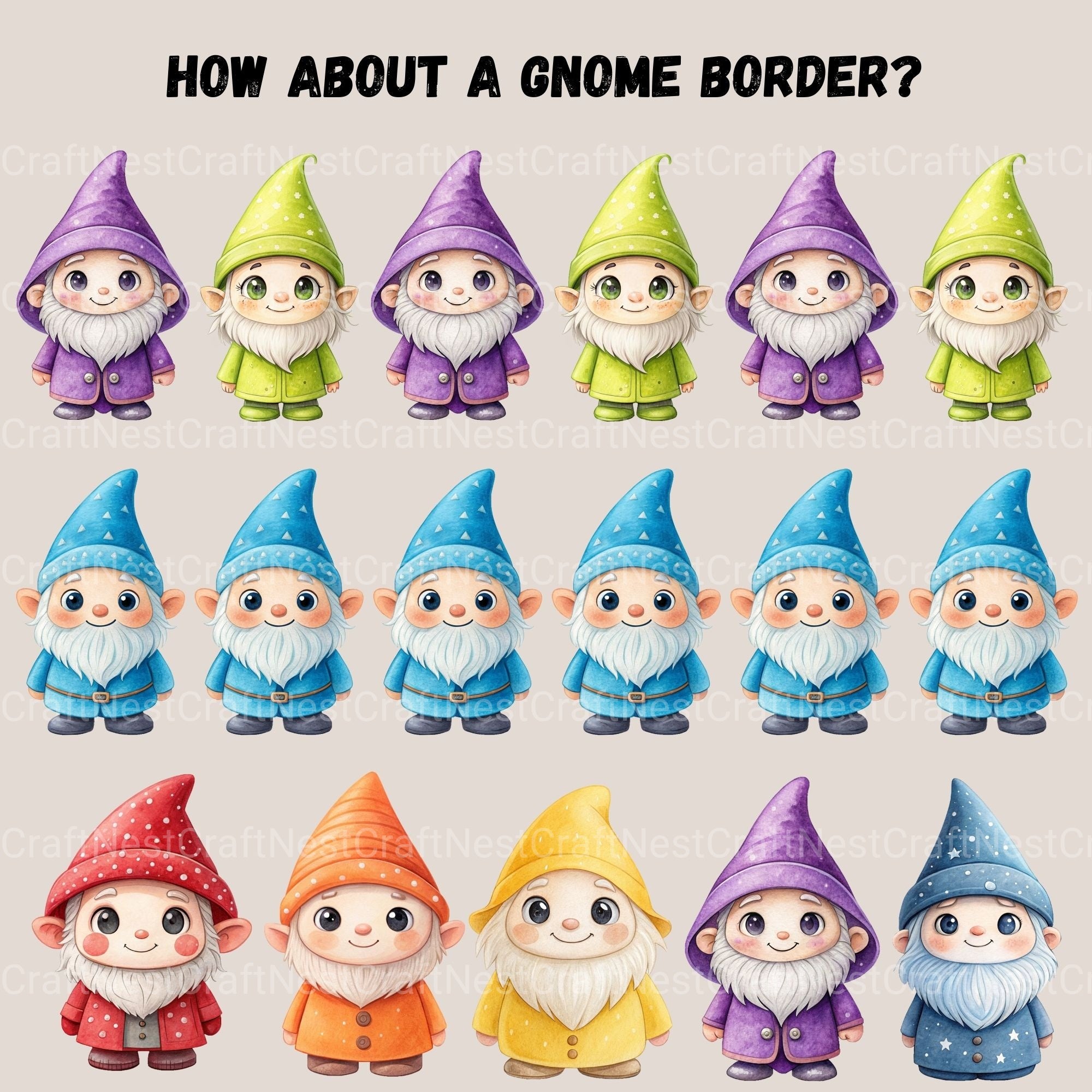 Gnomes Clipart Bundle - CraftNest - Digital Crafting and Art