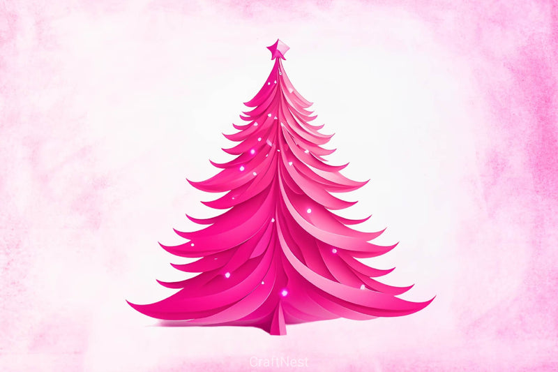 Pink Glam Christmas Tree Clipart Bundle - CraftNest - Digital Crafting and Art