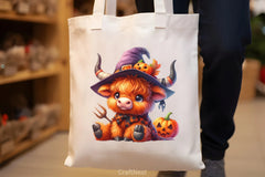 Cute Halloween Highland Cow Clipart Bundle 4 - CraftNest - Digital Crafting and Art