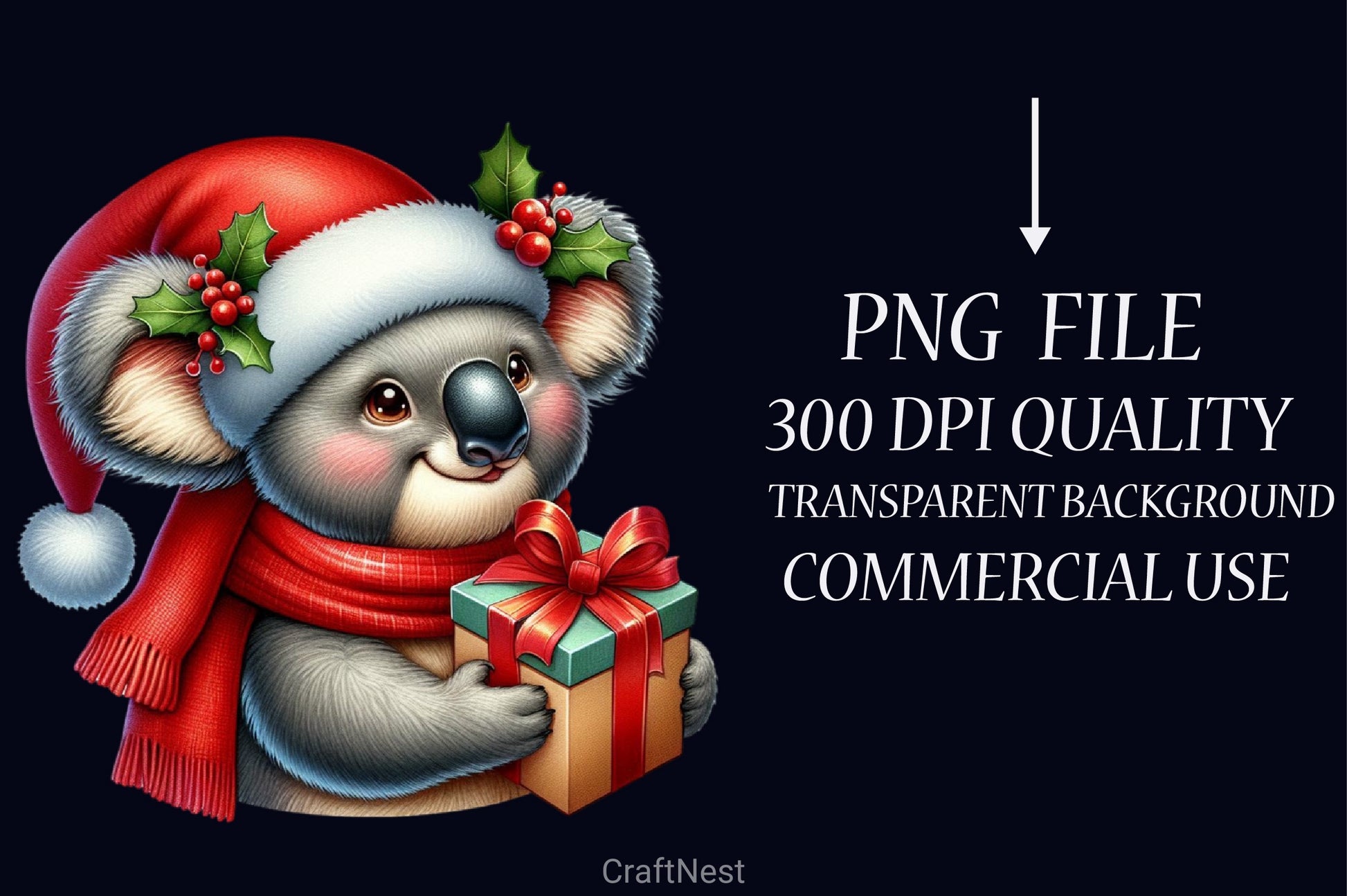 Christmas Koala Clipart Bundle 2 - CraftNest - Digital Crafting and Art