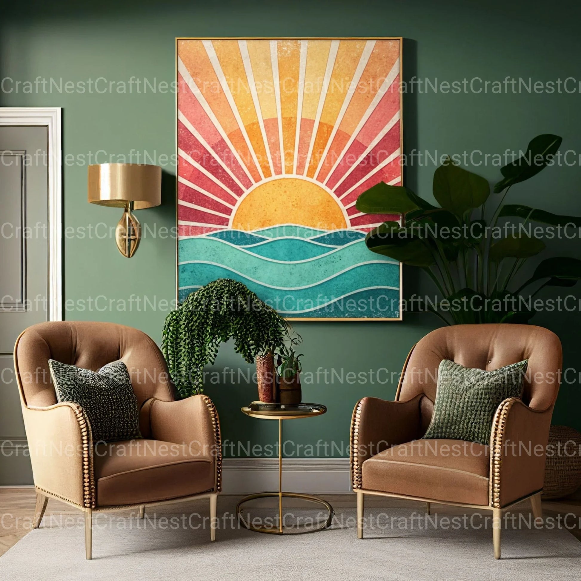 Retro Sunsets Square Clipart Bundle - CraftNest - Digital Crafting and Art