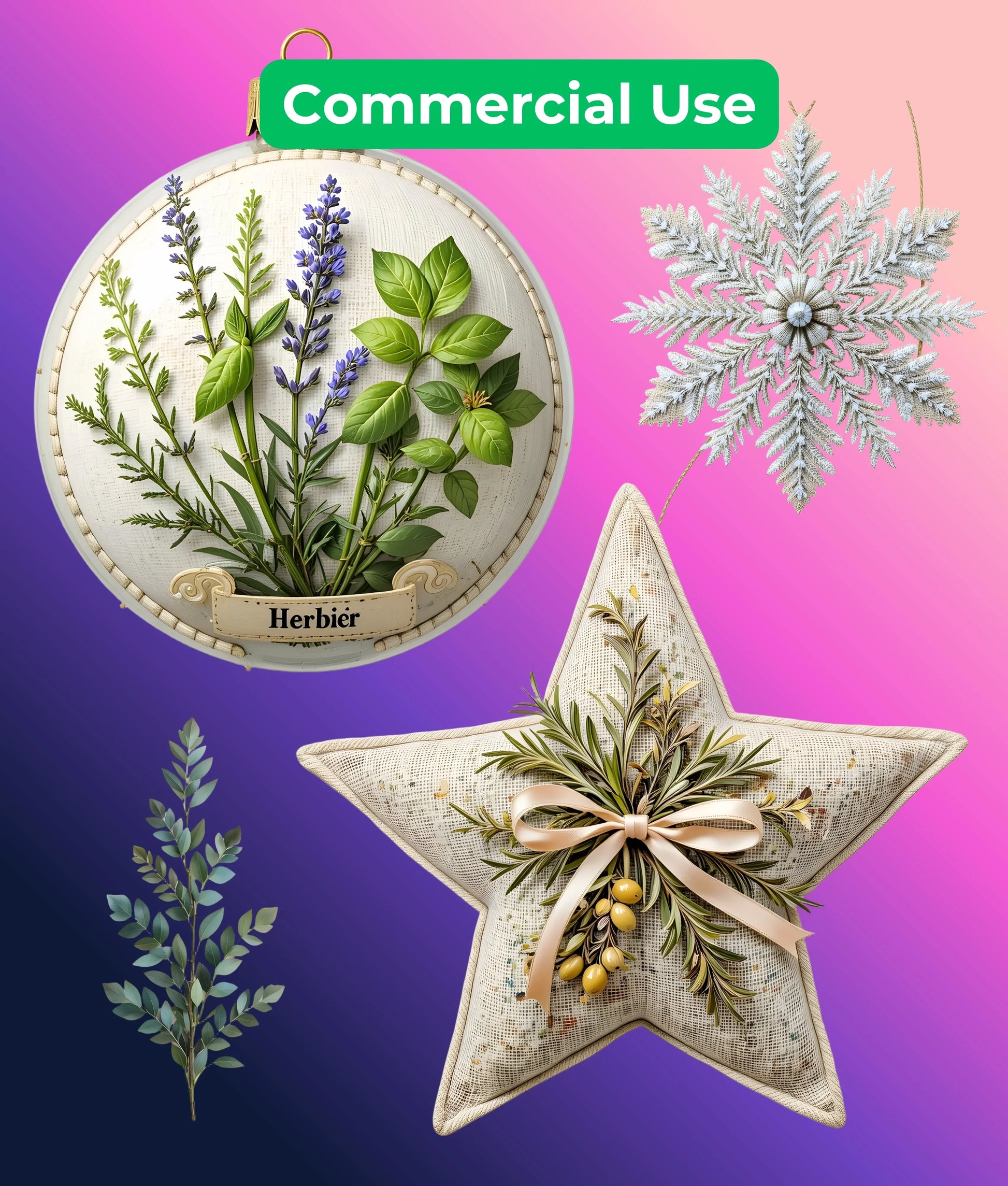 Chateau Herbarium Ornament Clipart Bundle - CraftNest - Digital Crafting and Art