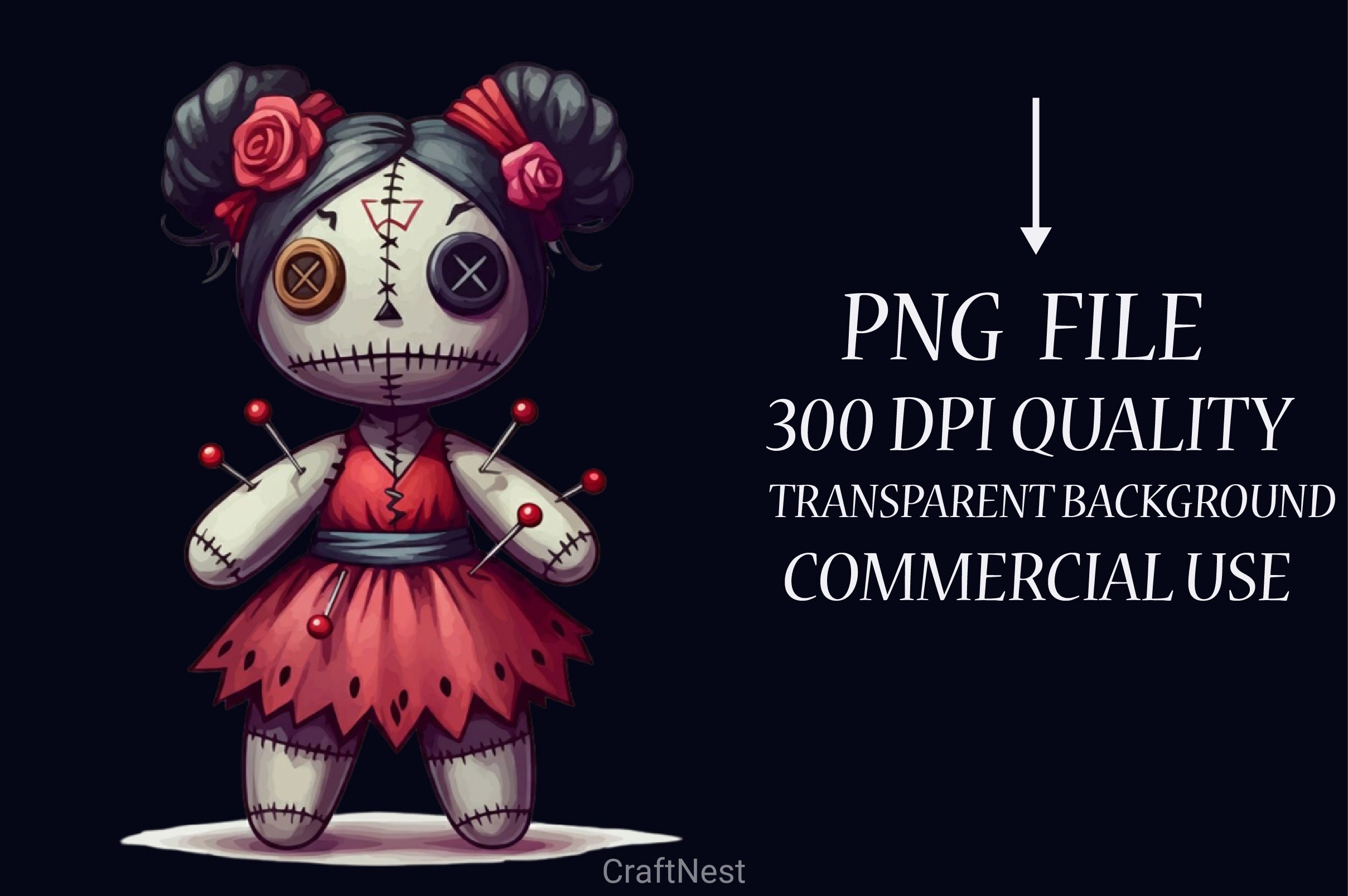 Gothic Voodoo Doll Clipart Bundle - CraftNest - Digital Crafting and Art