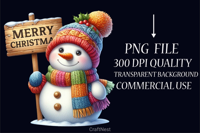 Cute Christmas Snowman Clipart Bundle 20 - CraftNest - Digital Crafting and Art