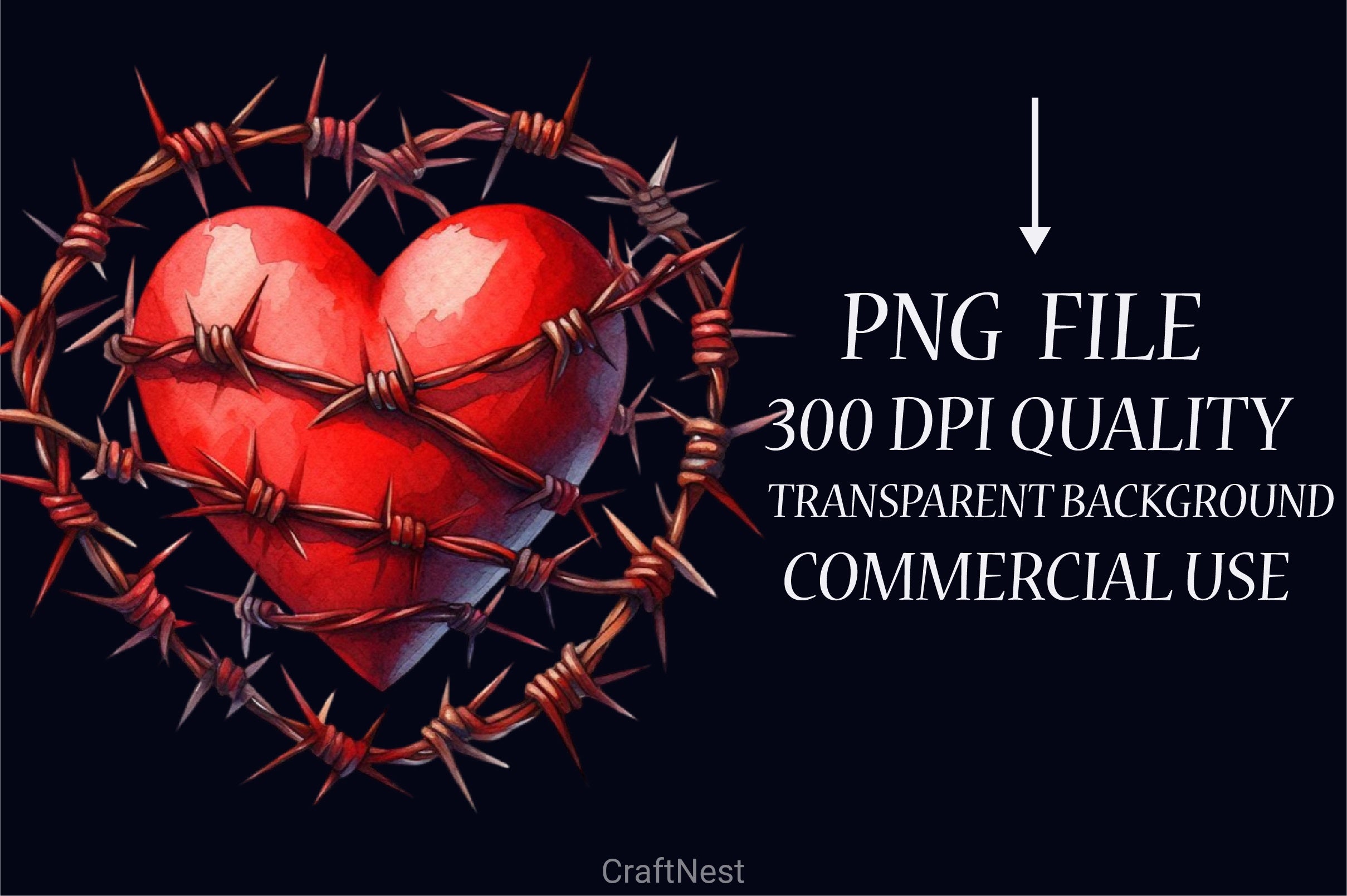 Valentine Barbed Wire Heart Clipart Bundle - CraftNest - Digital Crafting and Art