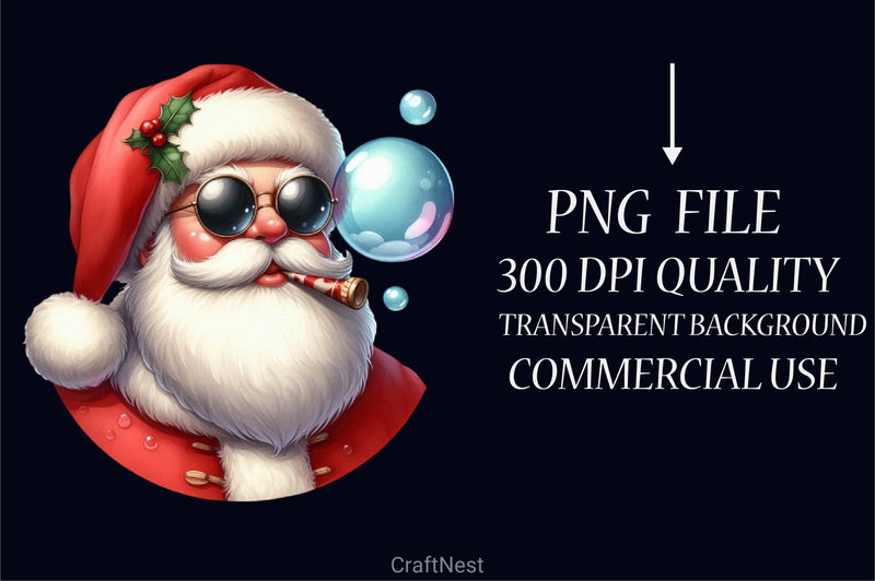 Santa Bubble Clipart Bundle - CraftNest - Digital Crafting and Art