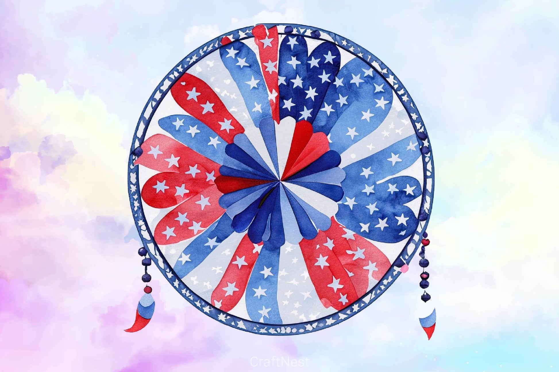 4th Of July Floral Dream Catcher Clipart Bundle - CraftNest - Digital Crafting and Art