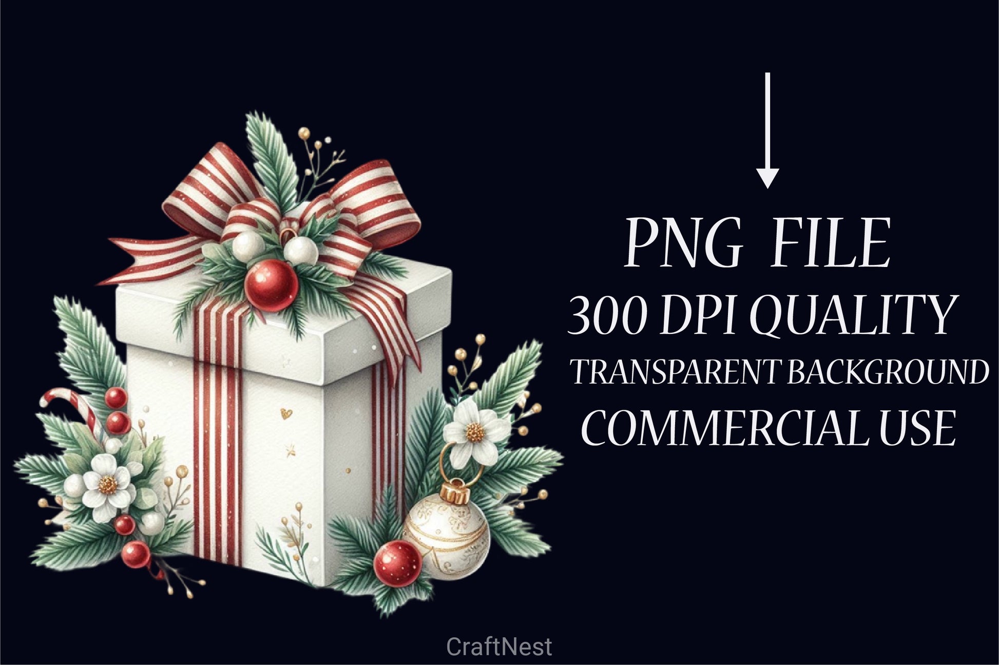 White Chic Christmas Clipart Bundle - CraftNest - Digital Crafting and Art