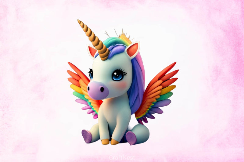 Cute Unicorn Baby Clipart Bundle - CraftNest - Digital Crafting and Art
