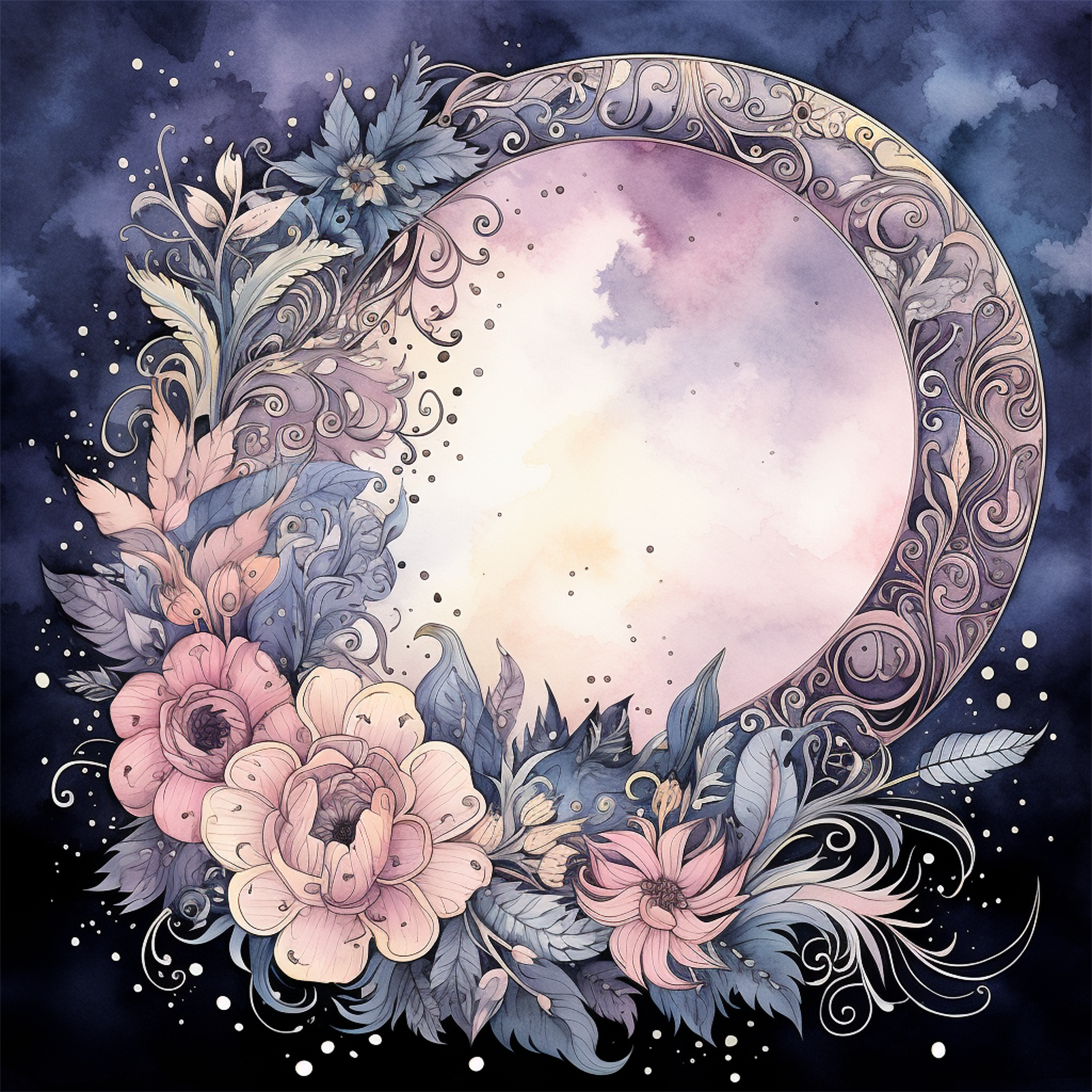 Moon Boho Seamless Digital Paper - CraftNest - Digital Crafting and Art