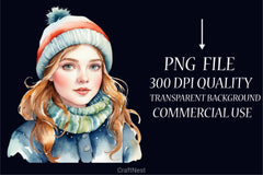 Christmas Winter Girl Clipart Bundle - CraftNest - Digital Crafting and Art