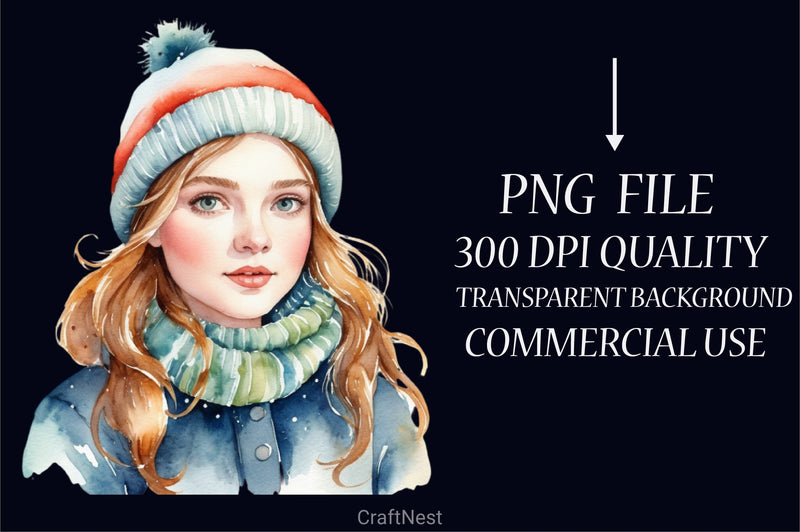 Christmas Winter Girl Clipart Bundle - CraftNest - Digital Crafting and Art